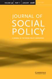 Journal of Social Policy Volume 37 - Issue 1 -