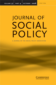 Journal of Social Policy Volume 37 - Issue 4 -
