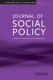 Journal of Social Policy Volume 38 - Issue 4 -