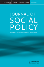 Journal of Social Policy Volume 39 - Issue 1 -