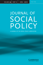 Journal of Social Policy Volume 39 - Issue 2 -