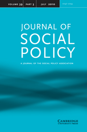 Journal of Social Policy Volume 39 - Issue 3 -