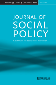 Journal of Social Policy Volume 39 - Issue 4 -