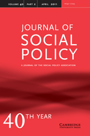 Journal of Social Policy Volume 40 - Issue 2 -