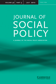 Journal of Social Policy Volume 41 - Issue 3 -