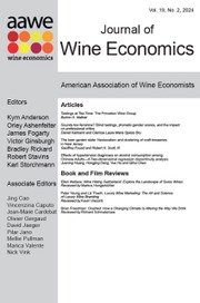 Journal of Wine Economics Volume 19 - Issue 2 -