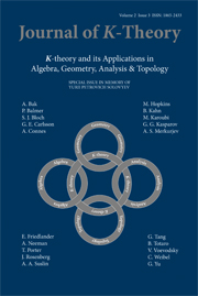 Journal of K-Theory Volume 2 - Issue 3 -  In Memory of Yurii Petrovich Solovyev October 8, 1944–September 11, 2003