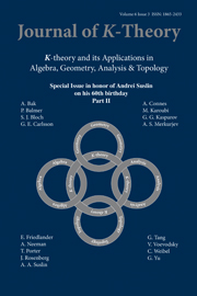 Journal of K-Theory Volume 6 - Issue 3 -