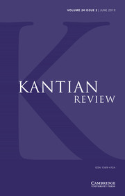 Kantian Review Volume 24 - Issue 2 -