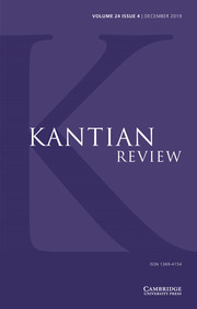 Kantian Review Volume 24 - Special Issue4 -  Special Issue on Kant & Law