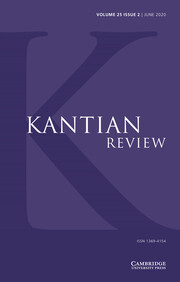 Kantian Review Volume 25 - Issue 2 -