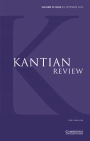 Kantian Review Volume 25 - Issue 3 -
