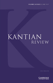 Kantian Review Volume 26 - Issue 2 -