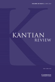 Kantian Review Volume 28 - Issue 2 -