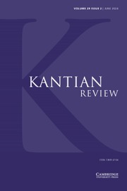 Kantian Review Volume 29 - Issue 2 -