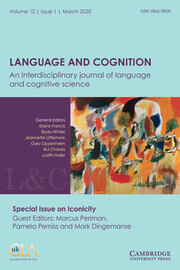 Language and Cognition Volume 12 - Issue 1 -  Special Issue on Iconicity