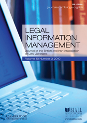 Legal Information Management Volume 10 - Issue 3 -