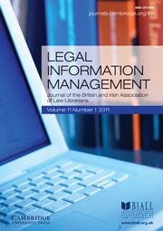Legal Information Management Volume 11 - Issue 1 -