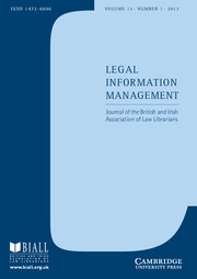 Legal Information Management Volume 13 - Issue 1 -