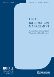 Legal Information Management Volume 15 - Issue 4 -