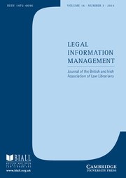 Legal Information Management Volume 16 - Issue 3 -