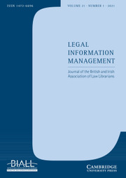Legal Information Management Volume 21 - Issue 1 -