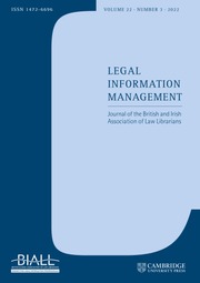 Legal Information Management Volume 22 - Issue 3 -