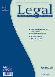 Legal Information Management Volume 4 - Issue 1 -