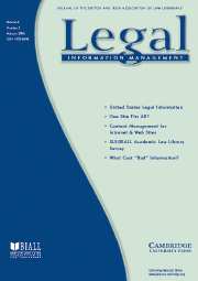 Legal Information Management Volume 6 - Issue 3 -