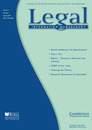 Legal Information Management Volume 7 - Issue 1 -