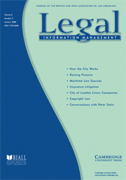 Legal Information Management Volume 8 - Issue 3 -