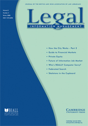 Legal Information Management Volume 8 - Issue 4 -