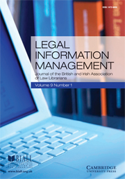 Legal Information Management Volume 9 - Issue 1 -