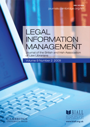 Legal Information Management Volume 9 - Issue 2 -