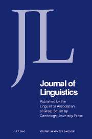 Journal of Linguistics Volume 39 - Issue 2 -