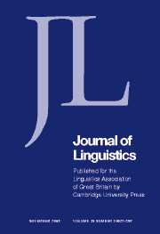 Journal of Linguistics Volume 39 - Issue 3 -