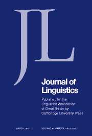 Journal of Linguistics Volume 43 - Issue 1 -