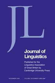 Journal of Linguistics Volume 43 - Issue 3 -