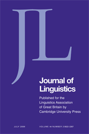 Journal of Linguistics Volume 44 - Issue 2 -
