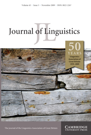 Journal of Linguistics Volume 45 - Issue 3 -