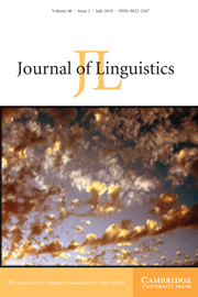 Journal of Linguistics Volume 46 - Issue 2 -