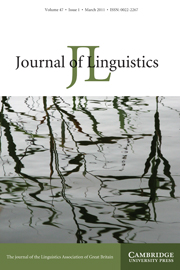 Journal of Linguistics Volume 47 - Issue 1 -