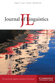 Journal of Linguistics Volume 47 - Issue 2 -