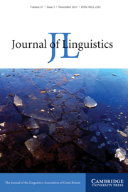 Journal of Linguistics Volume 47 - Issue 3 -