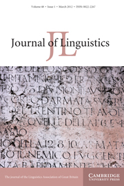 Journal of Linguistics Volume 48 - Issue 1 -