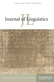 Journal of Linguistics Volume 48 - Issue 2 -