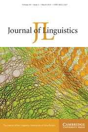 Journal of Linguistics Volume 49 - Issue 1 -