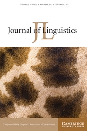 Journal of Linguistics Volume 49 - Issue 3 -