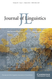 Journal of Linguistics Volume 50 - Issue 1 -