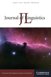 Journal of Linguistics Volume 51 - Issue 1 -